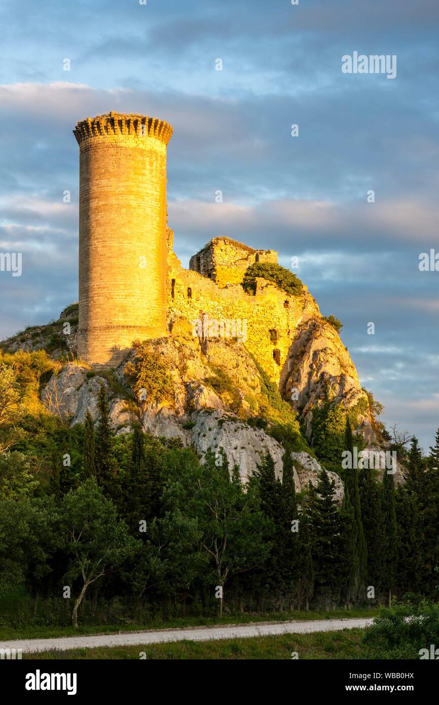 Chateau de l Ihrs in der Nähe von Chateauneuf-du-Pape, Provence, Frankreich. Stockfoto