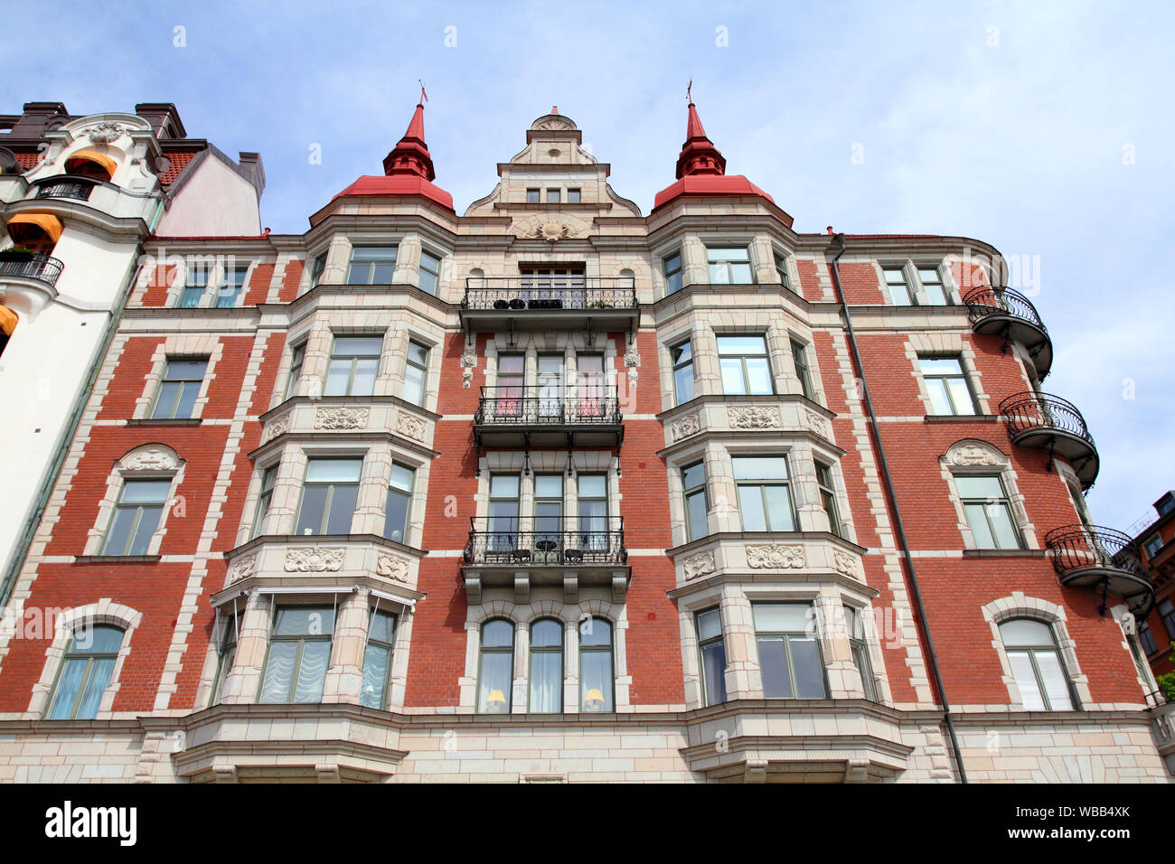 Stockholm, Schweden. Strandvagen Straße Palace im Stadtteil Ostermalm. Stockfoto