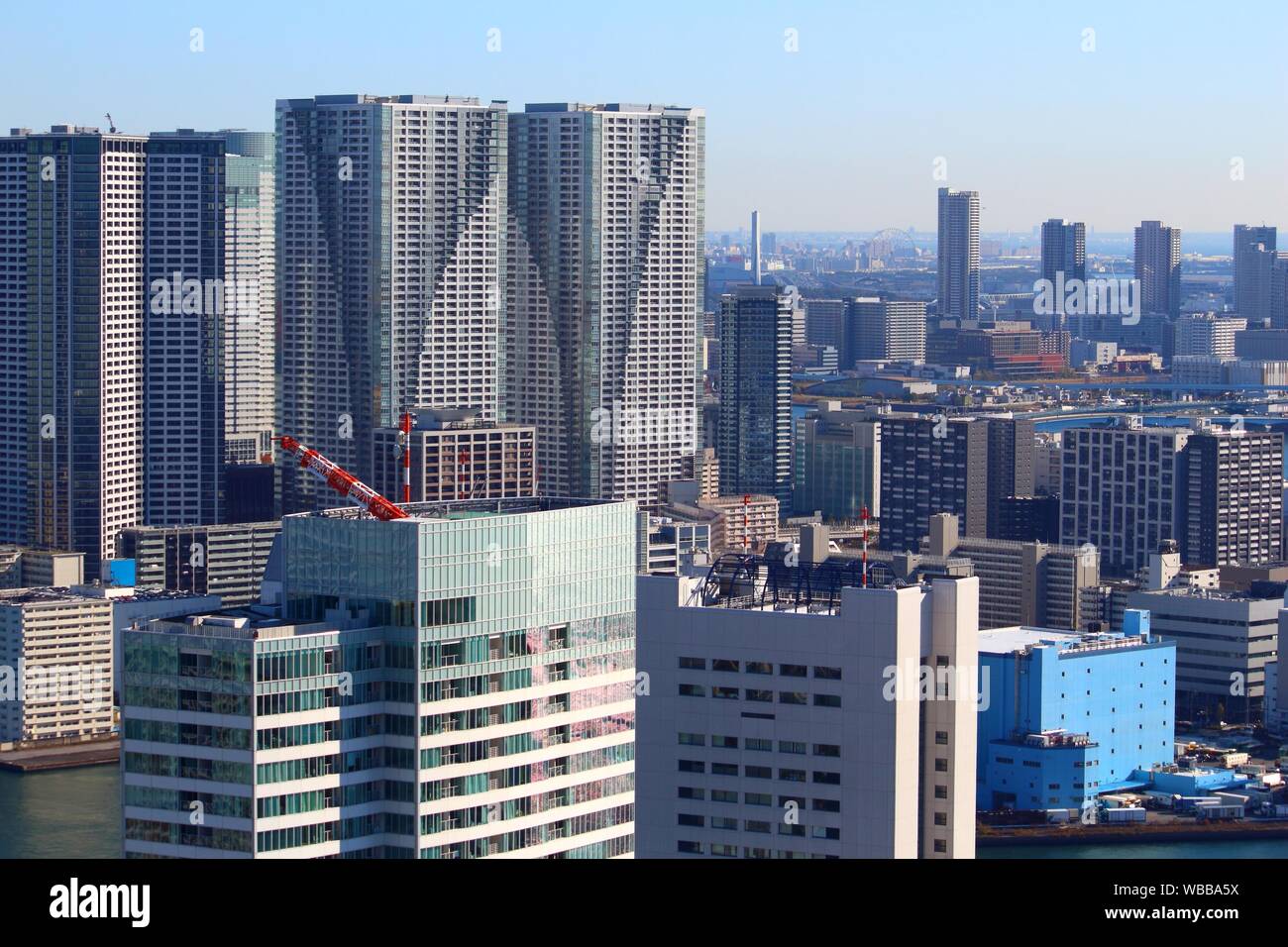 Tokio, Japan - stadtbild von kachidoki und Toyomicho Bezirke. Stockfoto