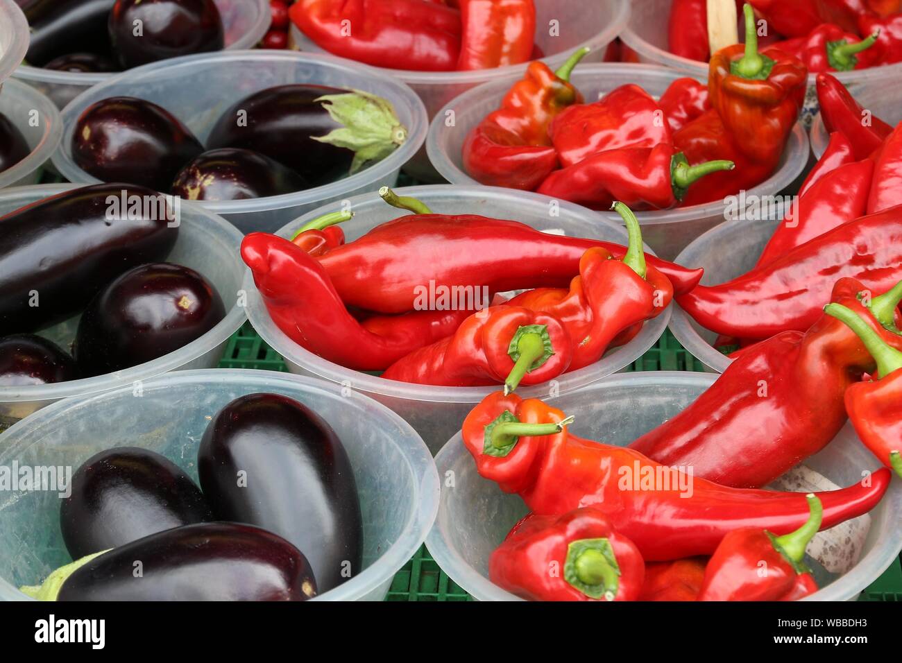 Paprika - Gemüse Laden in Leeds, UK. Stockfoto