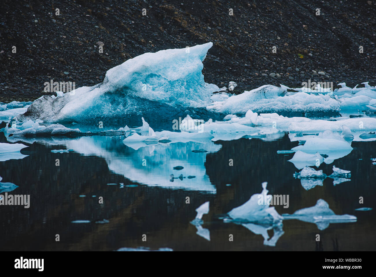 Detailansicht der Eisbrocken schweben in der jökulsárlón See Islands Stockfoto