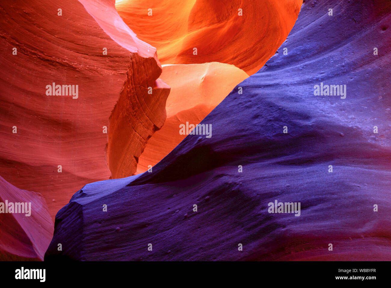 Anmutigen Kurven von Sandsteinfelsen im Lower Antelope Canyon, Page, Arizona, USA Stockfoto