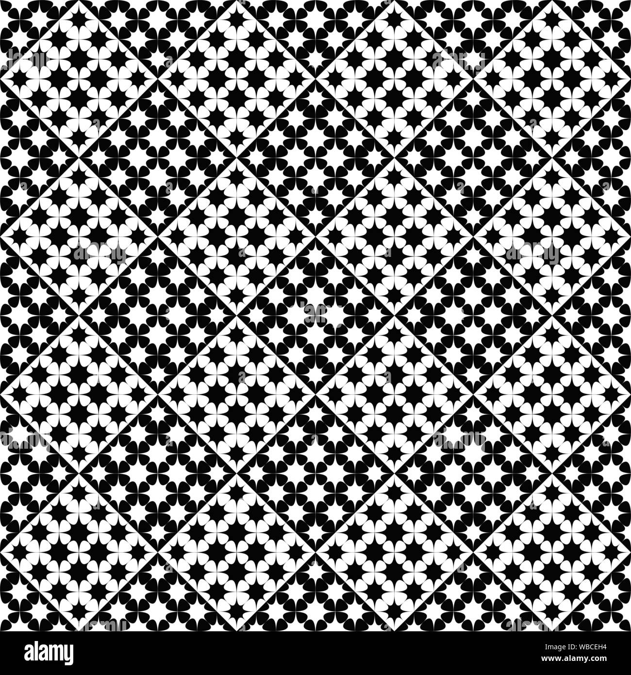 Nahtlose star Muster Hintergrund - Abstrakte schwarze und weiße Vektorgrafik von GEKRÜMMTEN Sterne Stock Vektor