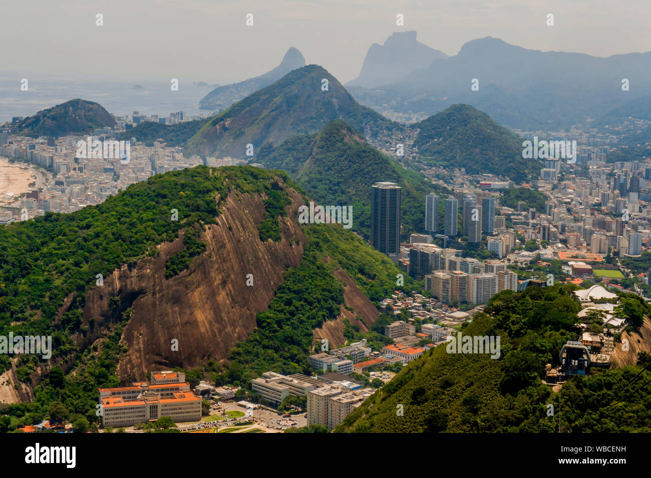 Antenne in Rio de Janeiro Ipanema Zuckerhut Copacabana Stockfoto