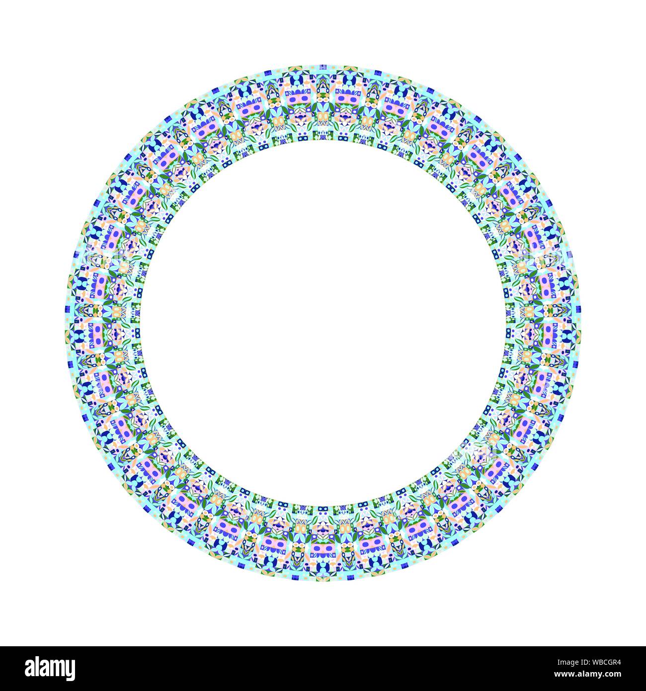 Geometrische bunten Mosaikfliesen kreisförmigen Lorbeerkranz - Dekorative abstrakt vektor design Element isoliert Stock Vektor