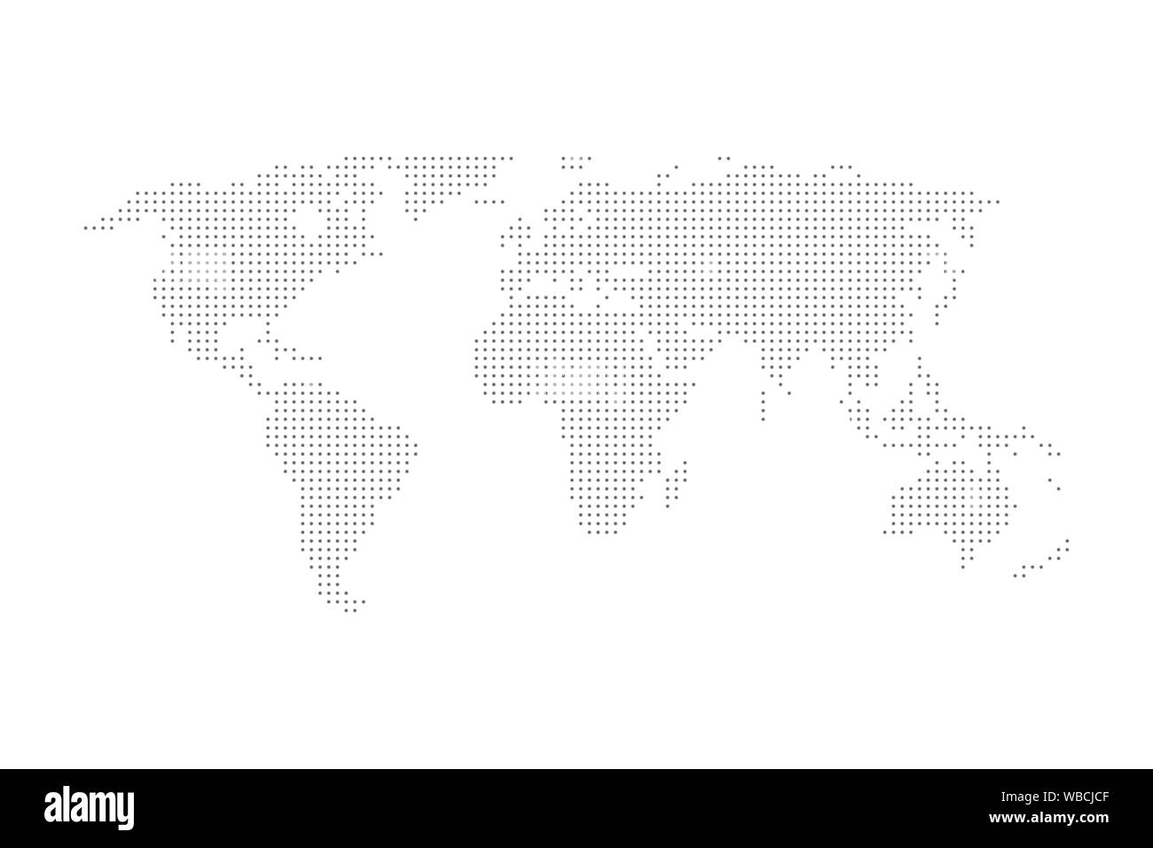 Gepunktete graue Farbe Weltkarte Vector Illustration Stock Vektor