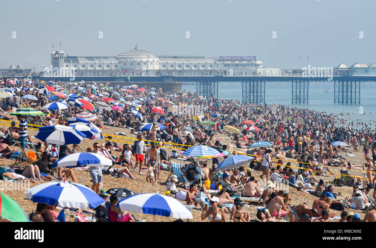 Brighton Uk 26 August 2019 Brighton Beach Ist Auf August Bank