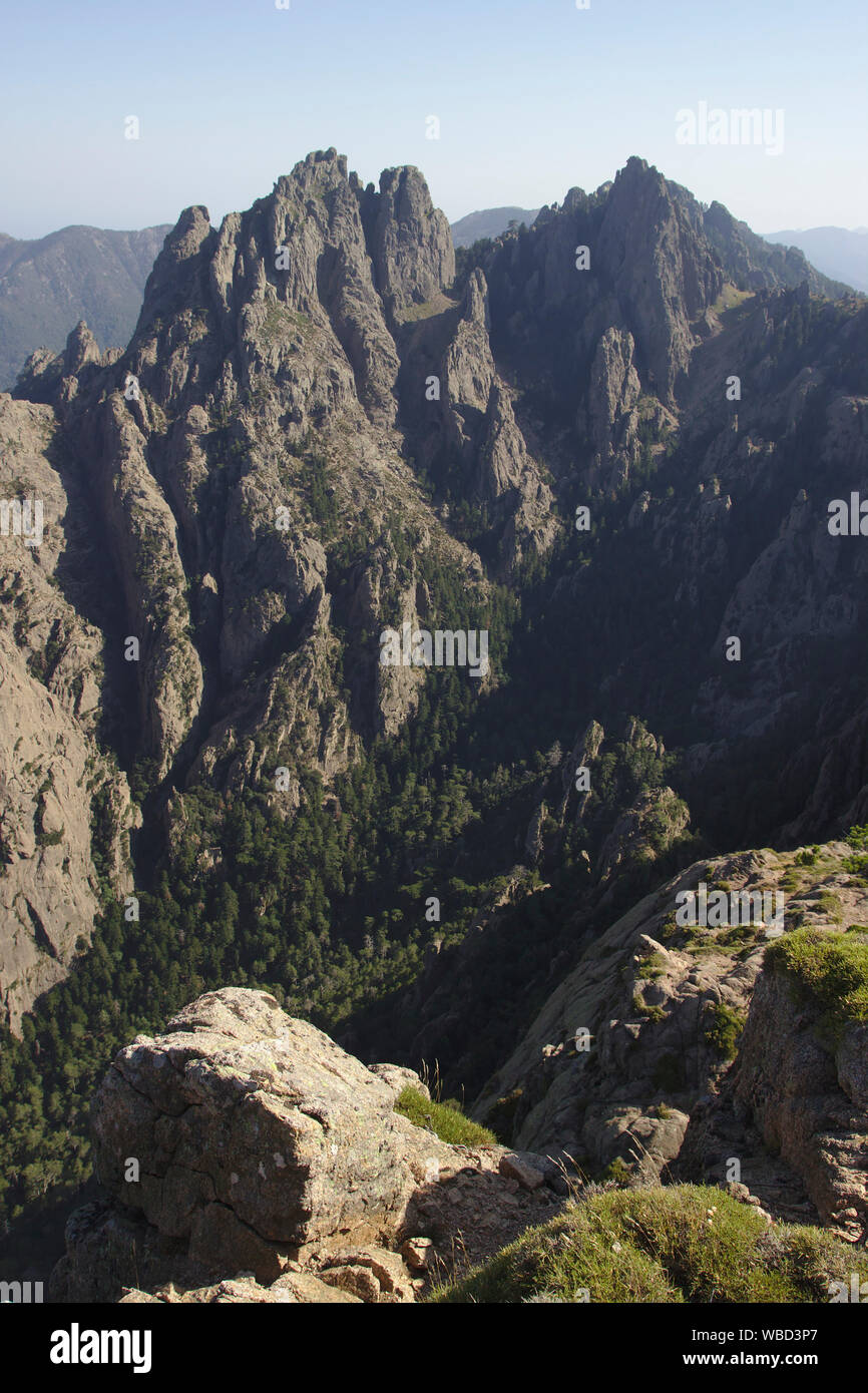 Aiguilles de Bavella von Promotoire, Frankreich, Korsika Stockfoto