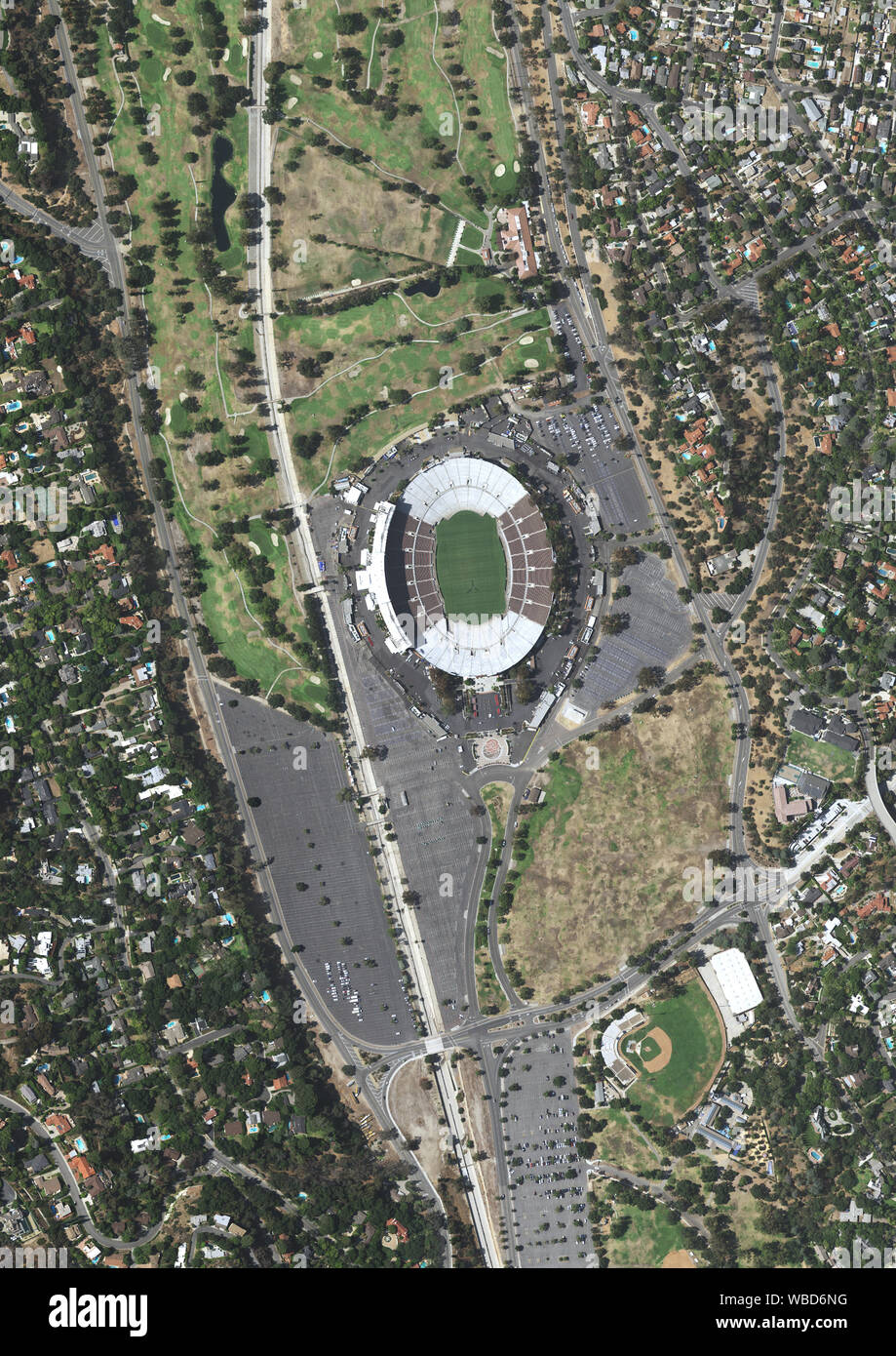 Luftaufnahmen von Rose Bowl Stadion in Pasadena, Kalifornien, USA. Bild gesammelt am 6. Juli 2016. Stockfoto