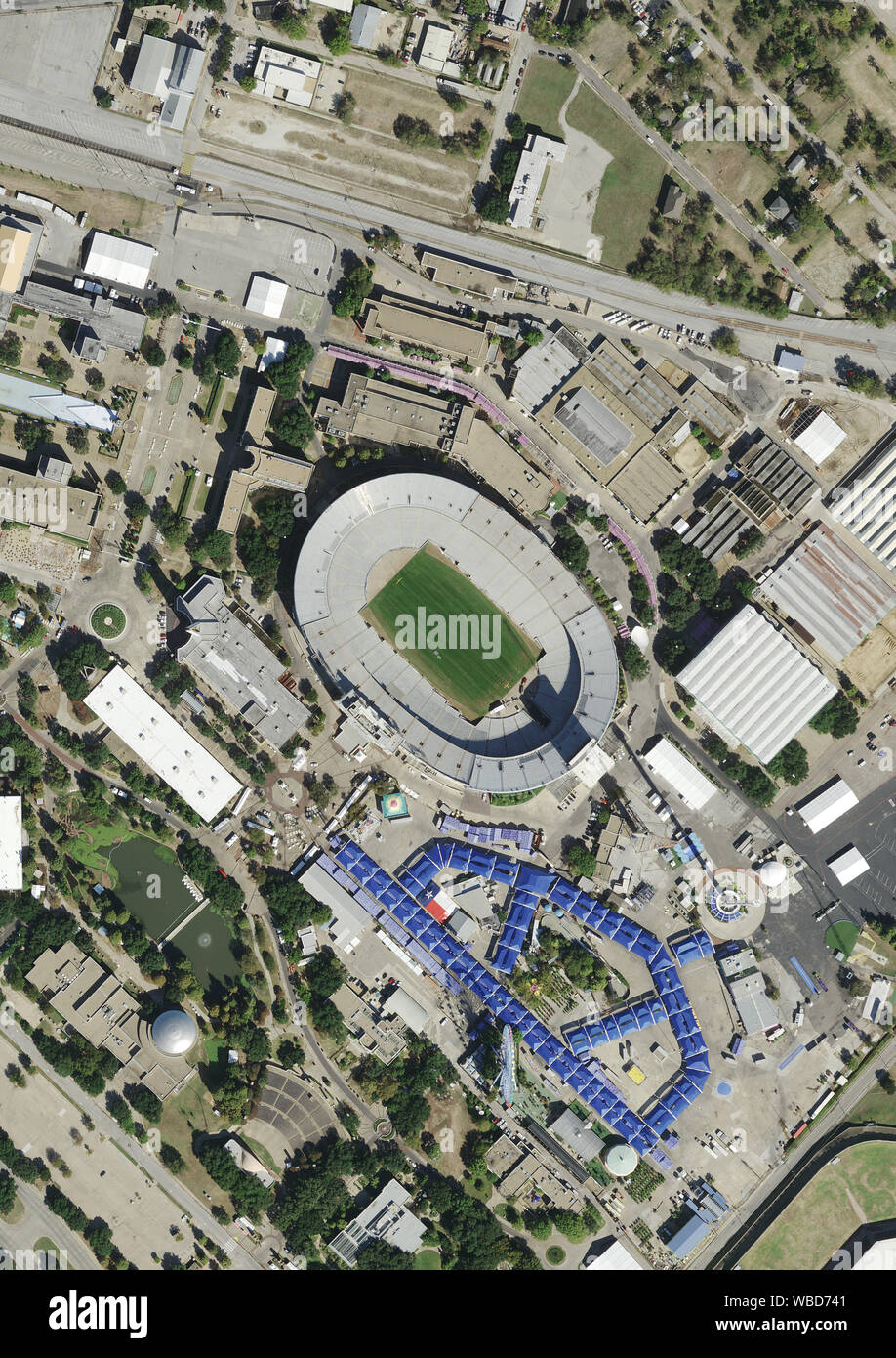 Luftaufnahmen von Cotton Bowl Stadium, Dallas, Texas, USA. Bild gesammelt am 1. Oktober 2015. Stockfoto