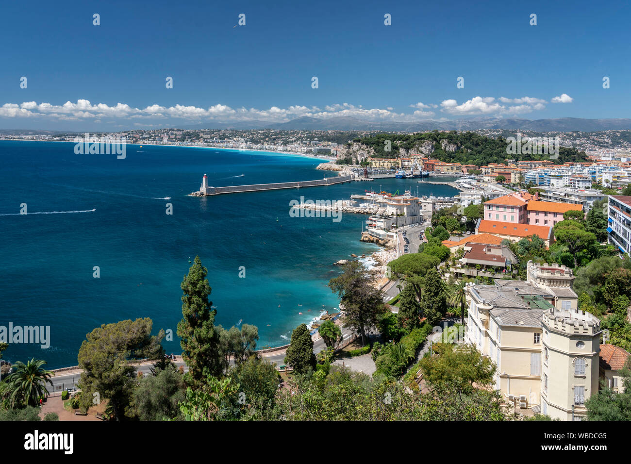 Blick über Nizza, Côte d'Azur, Frankreich Stockfoto