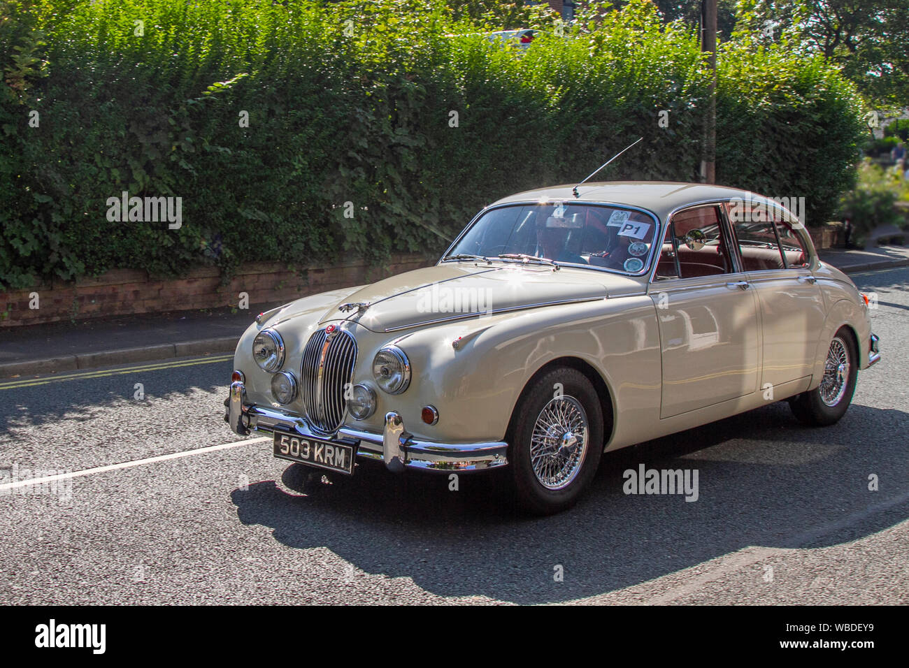 1962 60er Jaguar MK II Luxus-Supersportwagen, Klassiker der Vergangenheit, Ormskirk MotorFest Event UK Stockfoto