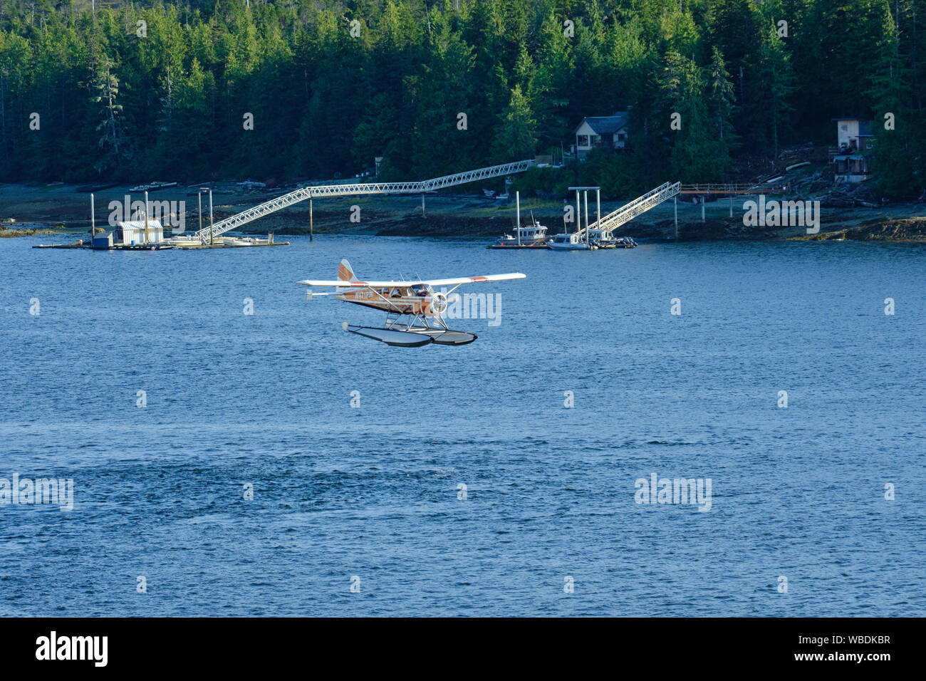 Alaskan Wasserflugzeug: Landung Stockfoto