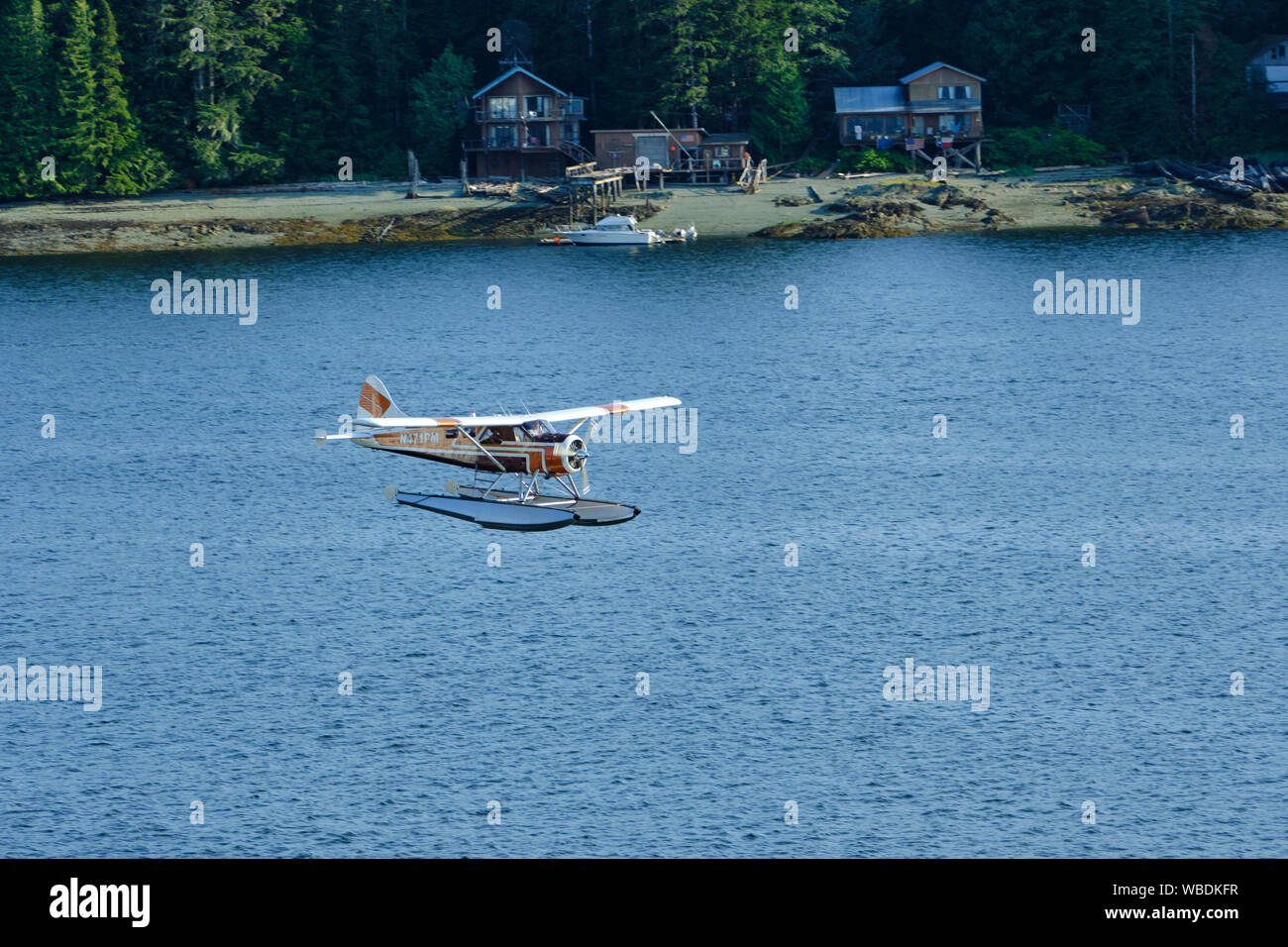 Alaskan Wasserflugzeug: Landung Stockfoto