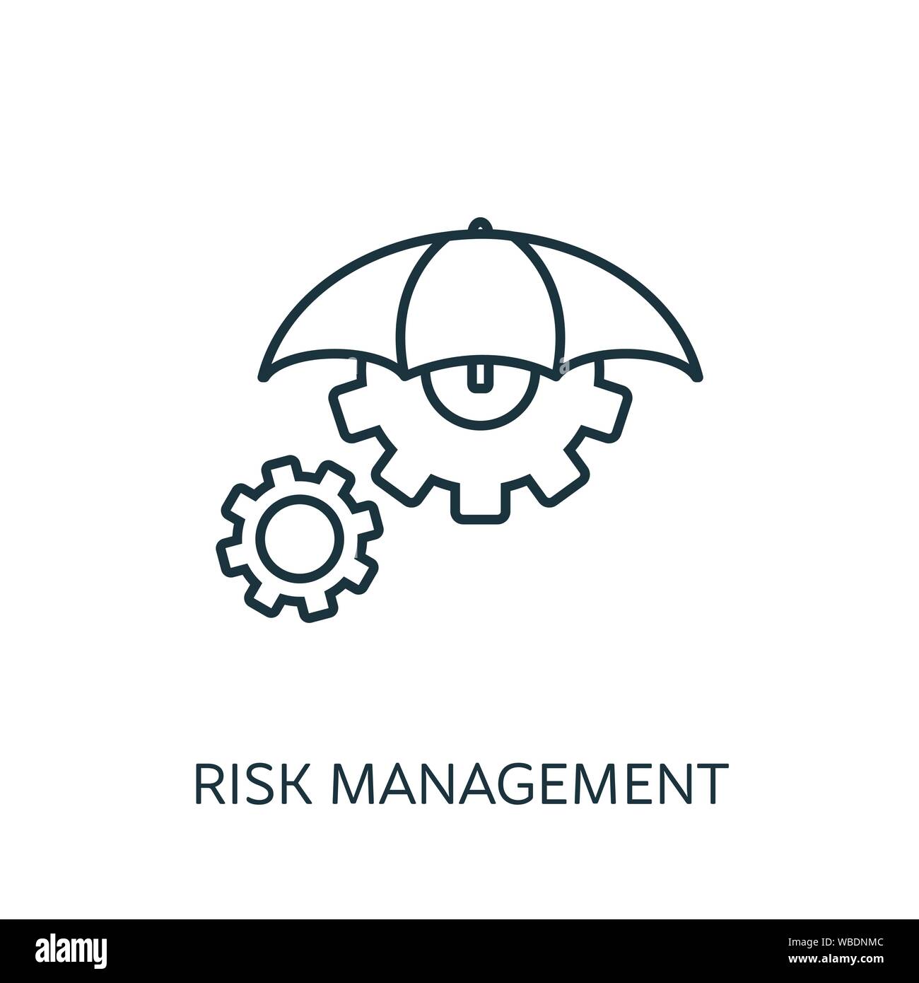 Risk Management Übersicht Symbol. Thin Line Konzept Element vom Risikomanagement icons Collection. Kreative Risikomanagement Symbol für mobile Anwendungen und das Web Stock Vektor