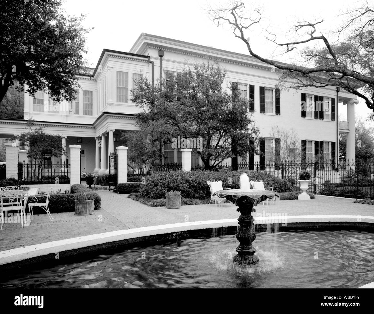 Brunnen in die Rückseite des Texas Governor's Mansion, Austin, Texas, USA Stockfoto