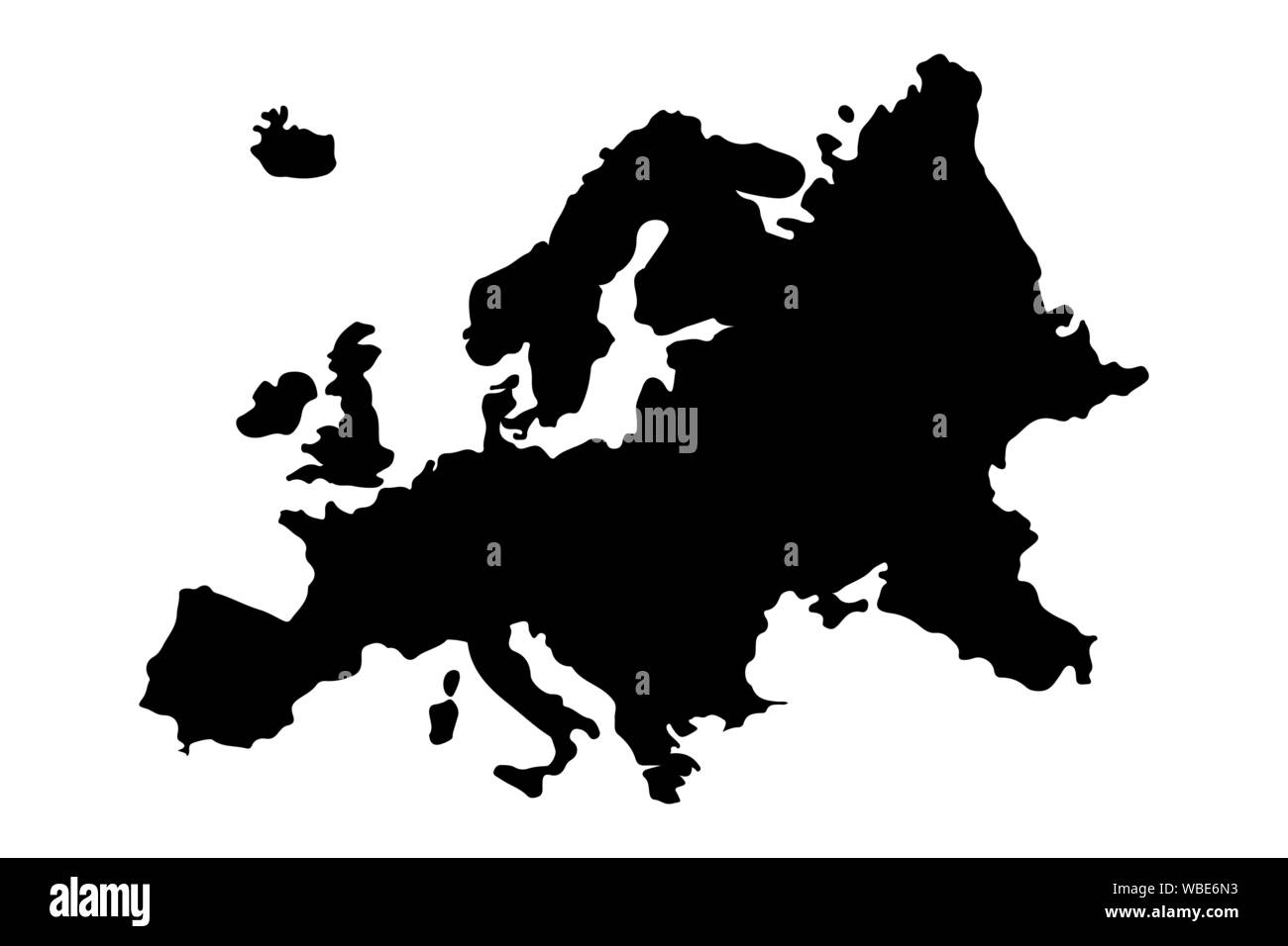 Europa Karte Silhouette Vektor-illustration EPS 10. Stock Vektor
