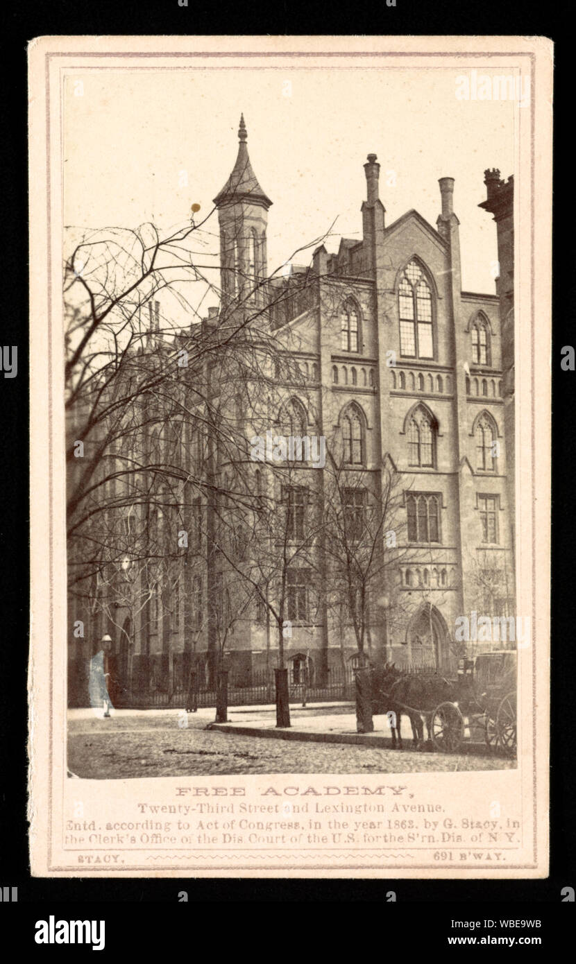 Freie Akademie, Xxiii Street und Lexington Avenue/Stacy 691 B' weg. Abstract / Medium: 1 Foto: albumen Print auf der Karte mount;11 x 7 cm (carte de visite Format) Stockfoto