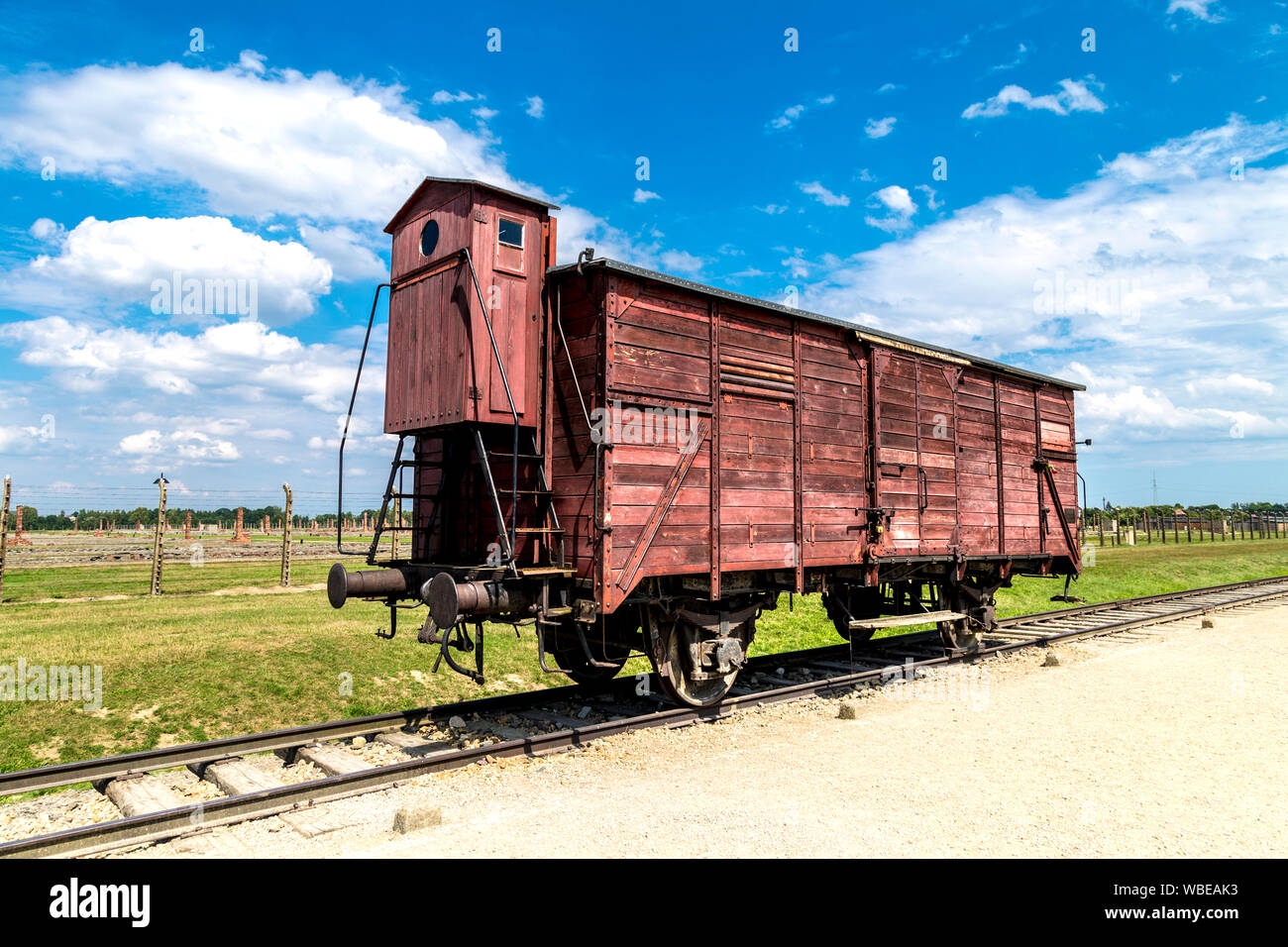Güterwagen Schiene wie für die Deportationen nach Auschwitz Kz verwendet, Polen Stockfoto