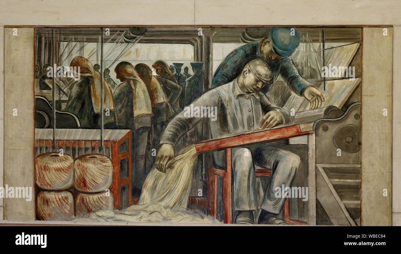 Fresko über Zimmer 5137 Eingang, Ministerium für Justiz, Washington, D.C Stockfoto