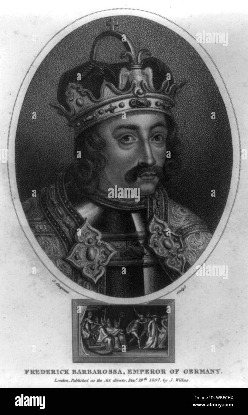 Friedrich I Barbarossa, Kaiser von Deutschland, 1121-1190 Abstract / Medium: 1 Print: Gravur. Stockfoto