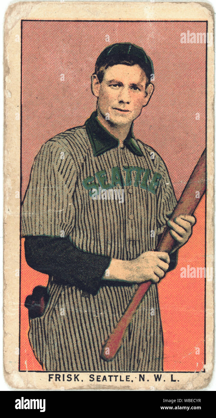 Frisk, Seattle Team, Baseball card portrait Abstract / Medium: 1 Print: Relief mit Rasterung, Farbe. Stockfoto Frisk, Seattle Team, Baseball card portrait Abstract / Medium: 1 Print: Relief mit Rasterung, Farbe. Stockfoto