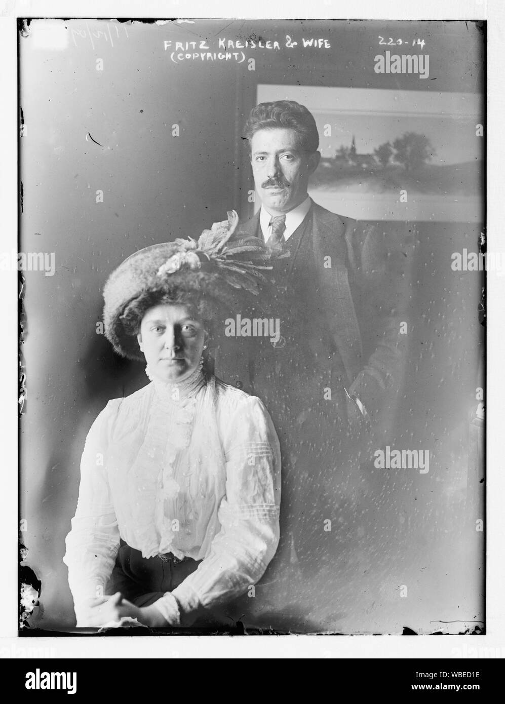 Fritz Kreisler & Frau Abstract / Medium: 1 Negativ: Glas; 8 x 10 in. Stockfoto