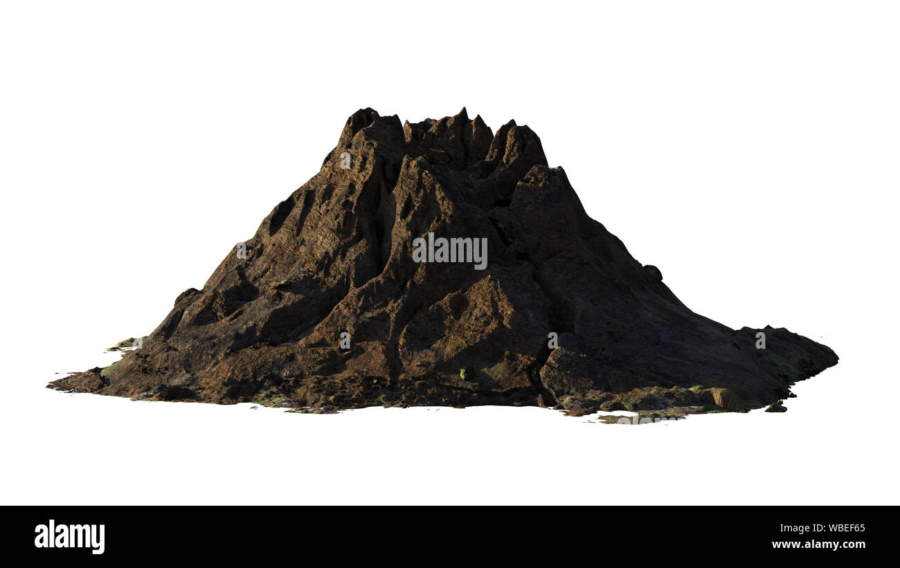 Vulkan, Berg Modell auf weißem Hintergrund Stockfoto