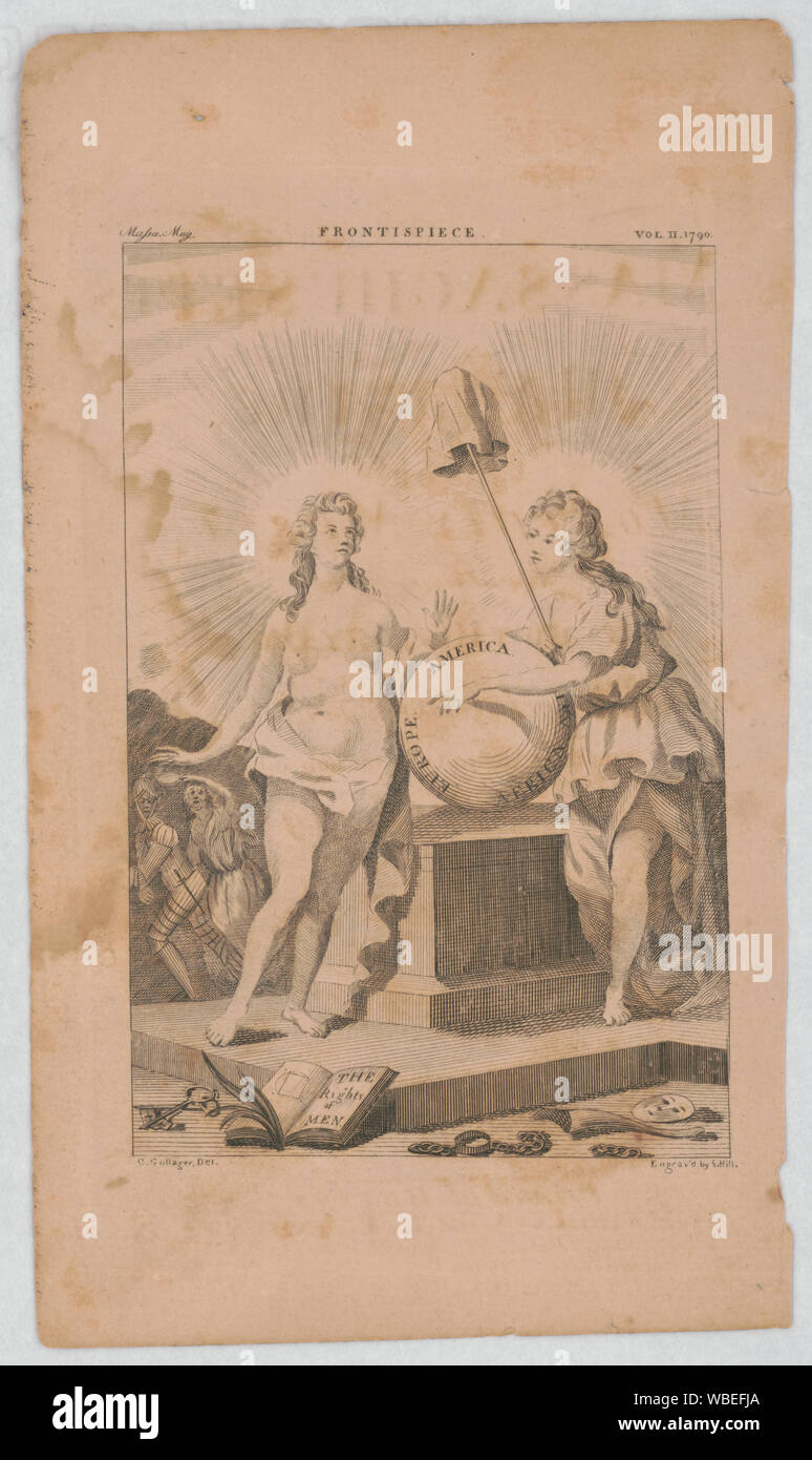 Frontispiz/C. Gullager, Del. ; Engrav würde durch S. Hill. Abstract / Medium: 1 Print: Radierung auf Bütten; Platte 17,2 x 11 cm auf Blatt 20,5 x 12,1 cm. Stockfoto