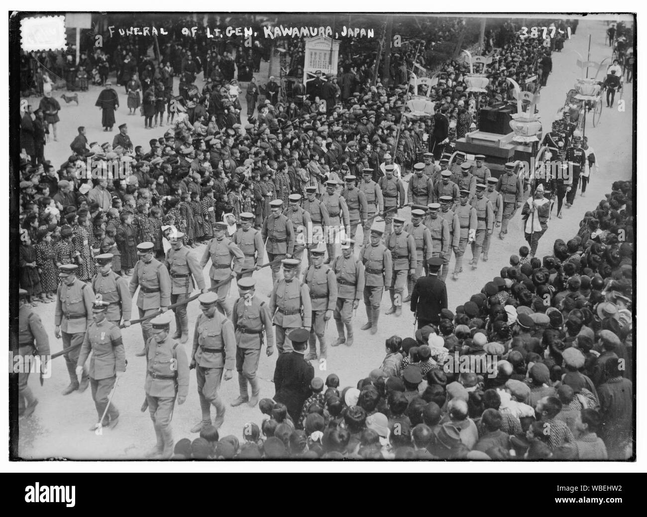 Beerdigung von Generalleutnant Kawamura, Japan Abstract / Medium: 1 Negativ: Glas; 5 x 7 in. oder kleiner. Stockfoto