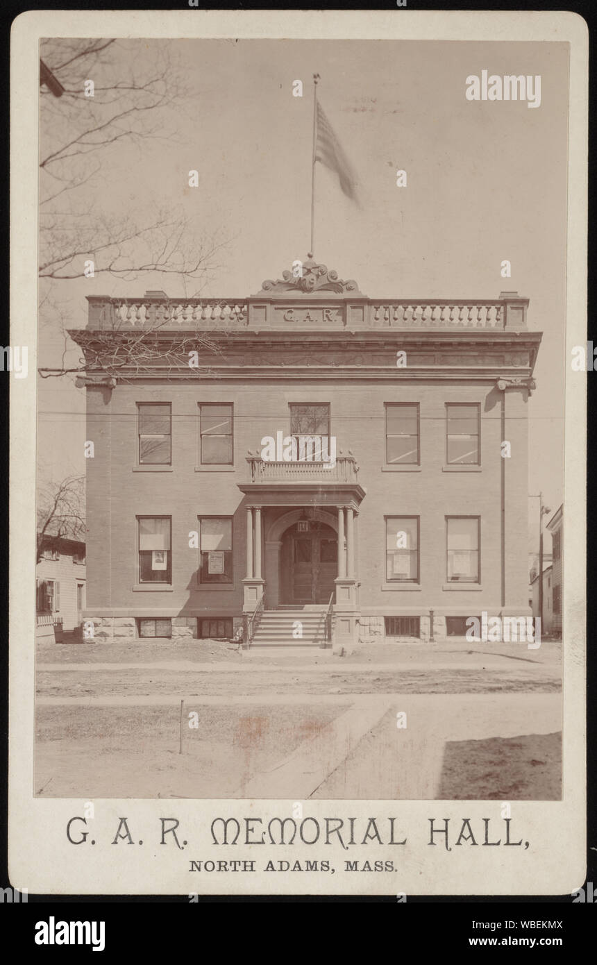 G.A.R. Memorial Hall, North Adams, Mass Abstract / Medium: 1 Foto: Drucken; Blatt 14 x 10 cm, 17 x 11 cm. Stockfoto
