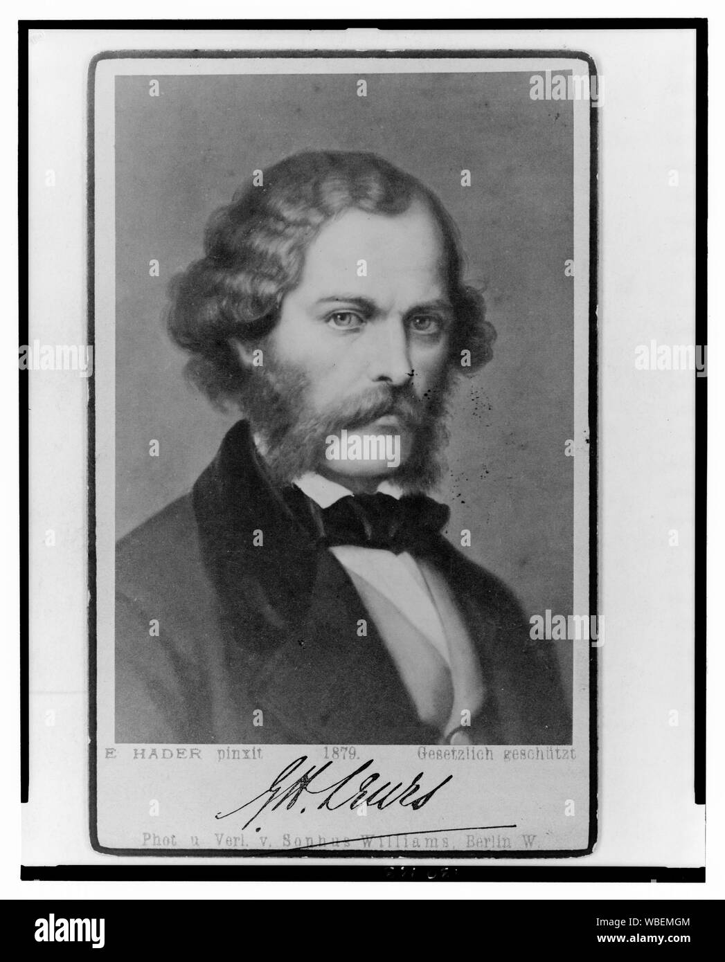 G.H. Lewes/E.Hader, pinxit; phot. u. verl. v. Sophus Williams, Berlin W. Abstract / Medium: 1 Foto auf carte de visite montieren. Stockfoto
