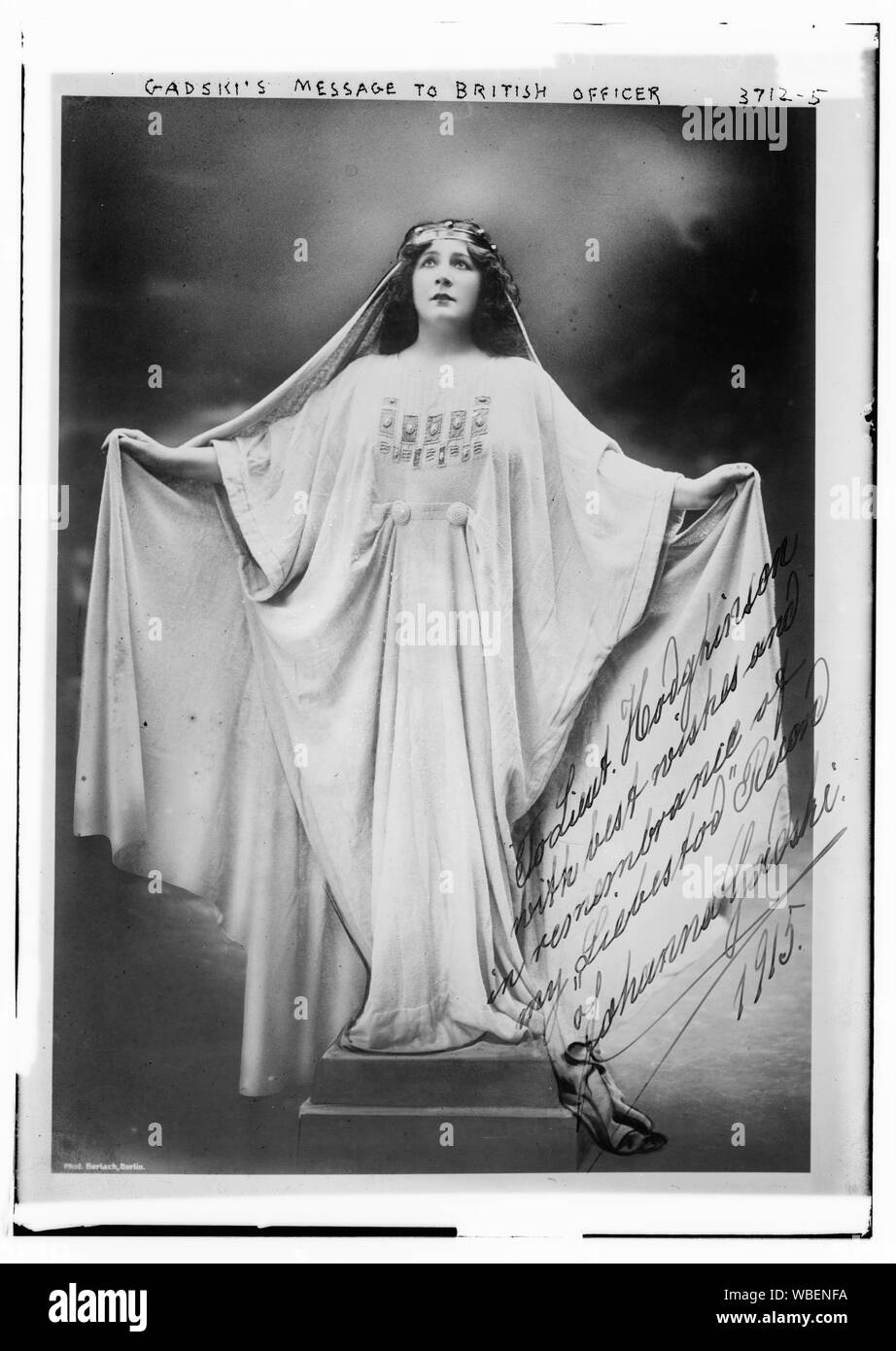 Gadski's Nachricht an britischer Offizier Abstract / Medium: 1 Negativ: Glas; 5 x 7 in. oder kleiner. Stockfoto