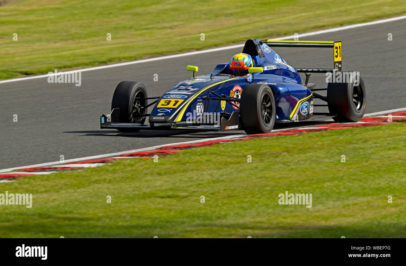 Auto 31, Fahrer Zane Maloney, Carlin, F4 Meisterschaft Freitag Sitzung 2 Stockfoto