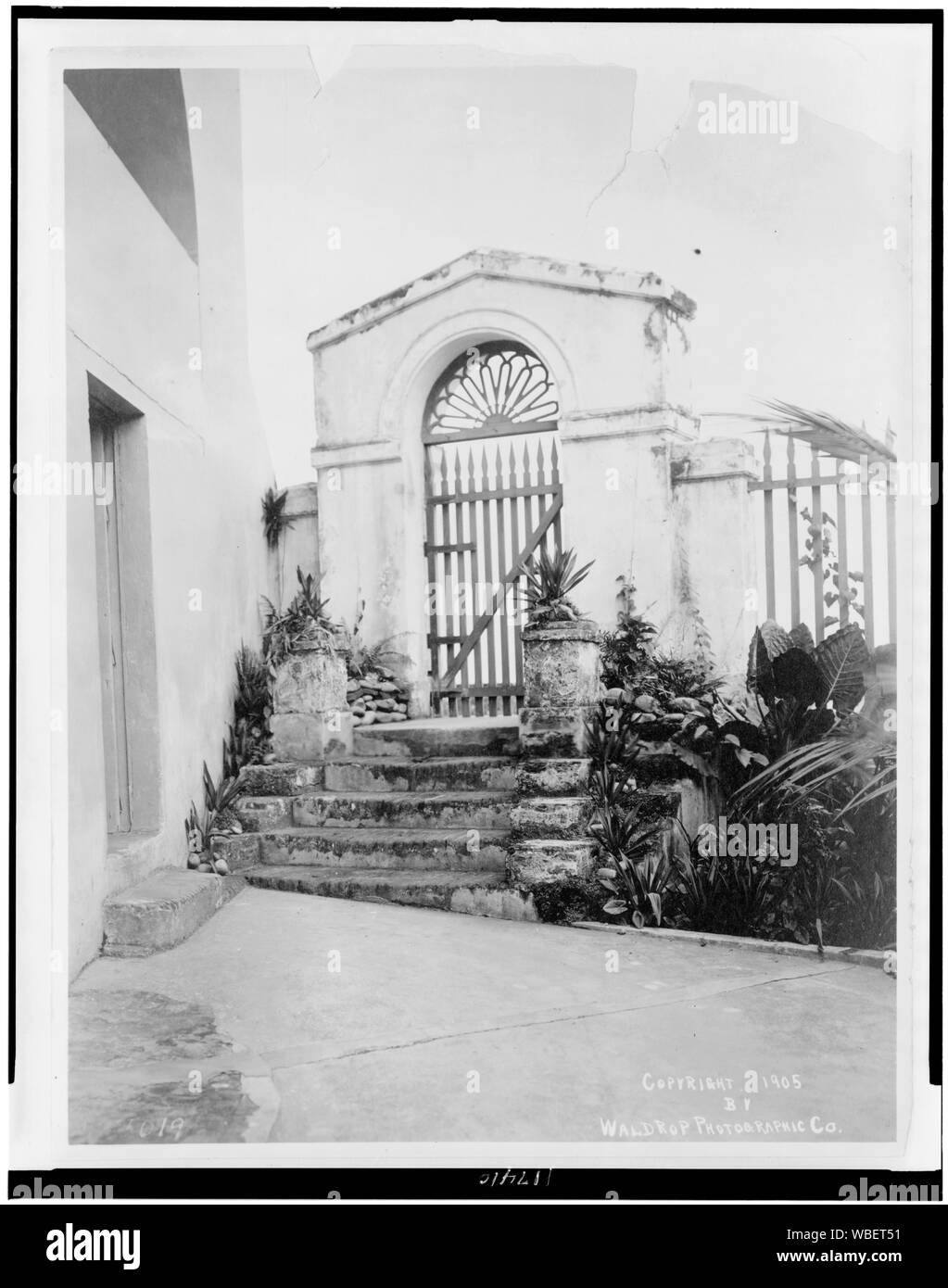 Gartentor, Governor's Palace, San Juan, V.R. Abstract / Medium: 1 Fotoabzug. Stockfoto