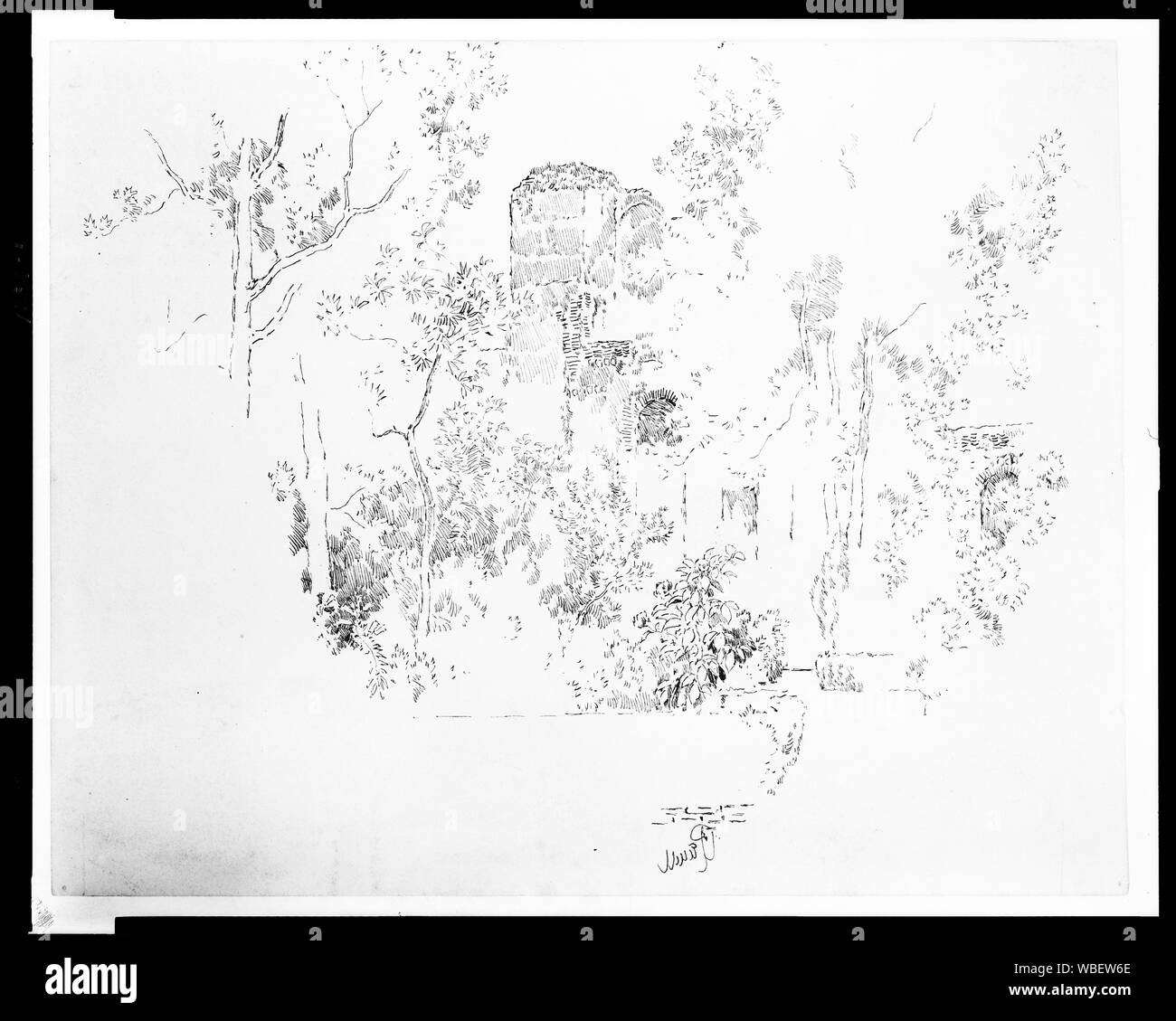 Garten, Alhambra Abstract / Medium: 1 Zeichnung an den cremefarbenen Papier: Feder und Tinte; Blatt 22,8 x 28,7 cm. Stockfoto Garten, Alhambra Abstract / Medium: 1 Zeichnung an den cremefarbenen Papier: Feder und Tinte; Blatt 22,8 x 28,7 cm. Stockfoto