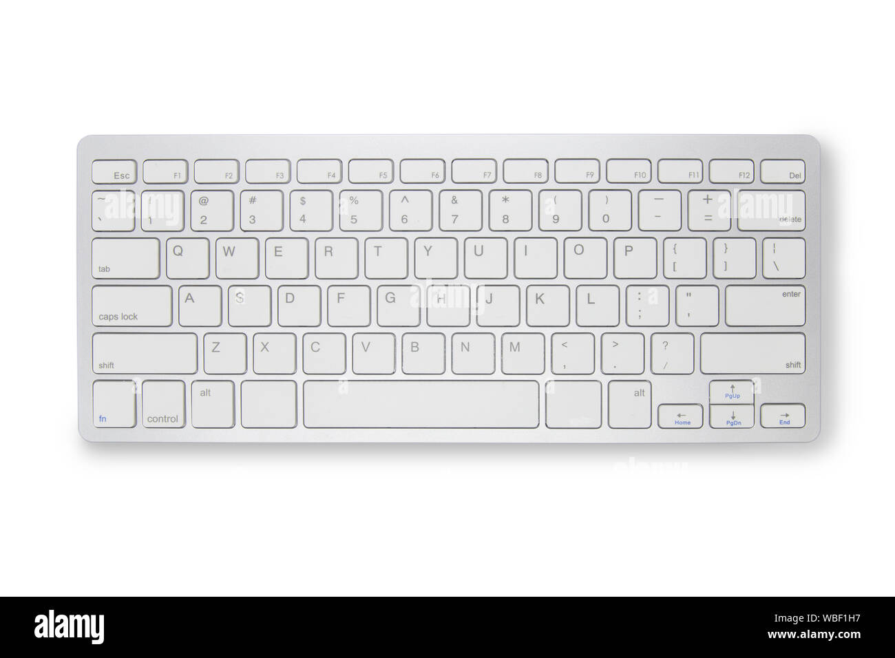 Schließen Sie die Tastatur auf weißem Hintergrund mit Freistellungspfad isoliert. Tastatur di Schnitt mit Pfad benutzen Sie einfach Ihre jedes Design zu erstellen. Stockfoto