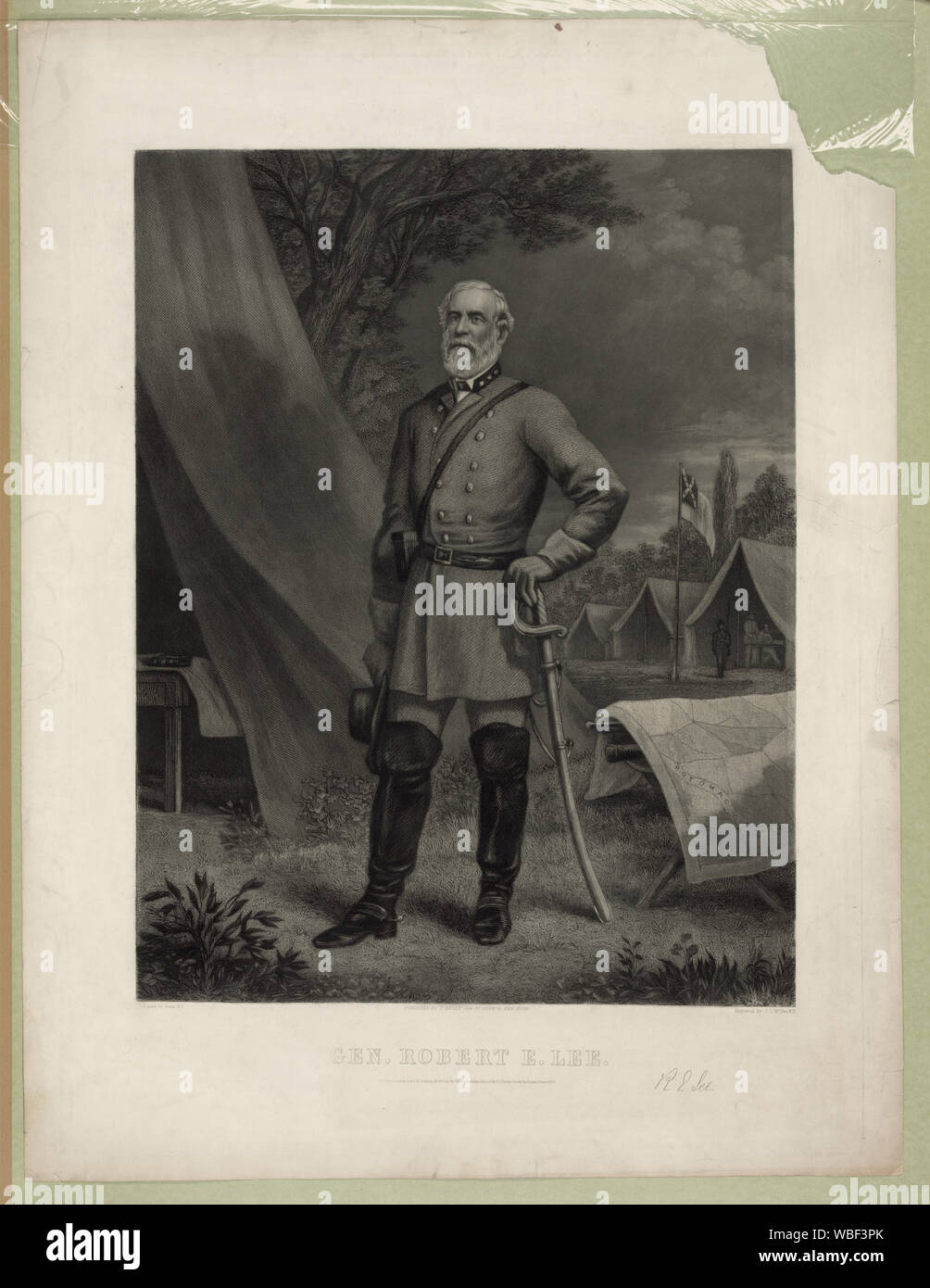 Gen. Robert E. Lee/photograhed von Brady, N.Y.; durch J.C. eingraviert McRae, N.Y. Abstract / Medium: 1 Print: Gravur. Stockfoto
