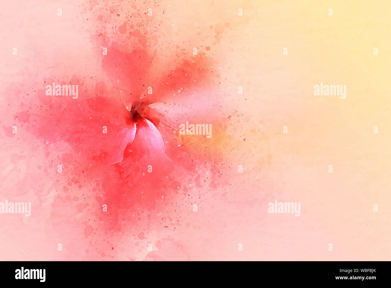 Aquarell red flower Art. Hintergrund Vintage Style Stockfoto