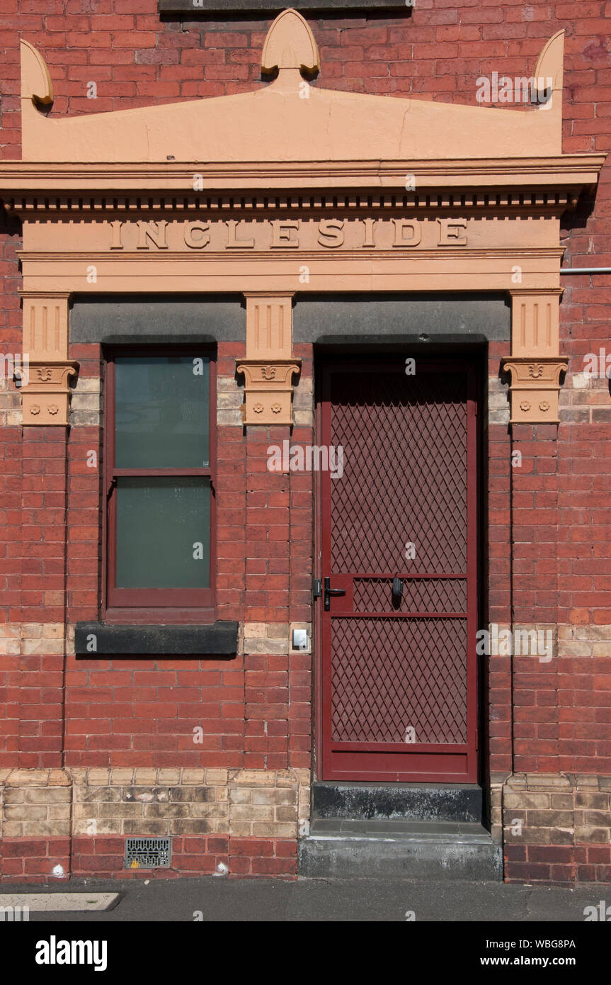 Eingang eines edwardianischen Gebäude in South Melbourne, Victoria, Australien Stockfoto