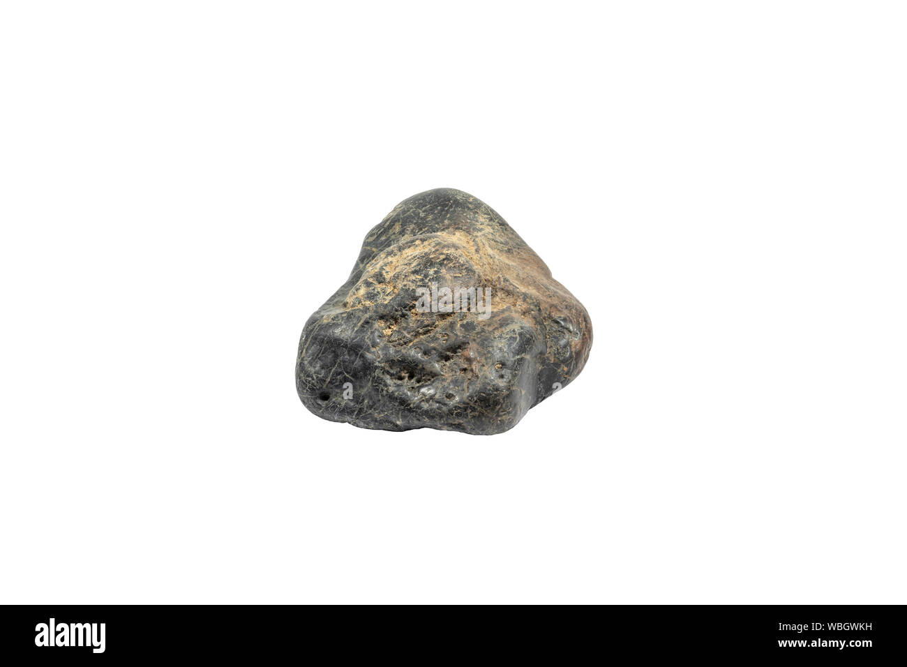 Stein isoliert auf weißem Hintergrund mit Beschneidungspfaden. Stockfoto