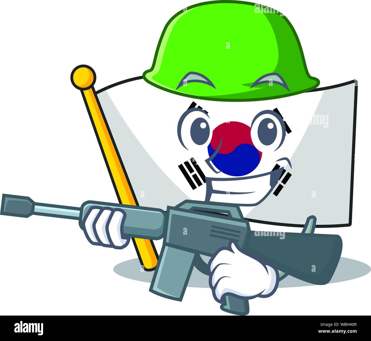 Armee koreanische Flagge cartoon Flattern auf der Pole Stock Vektor