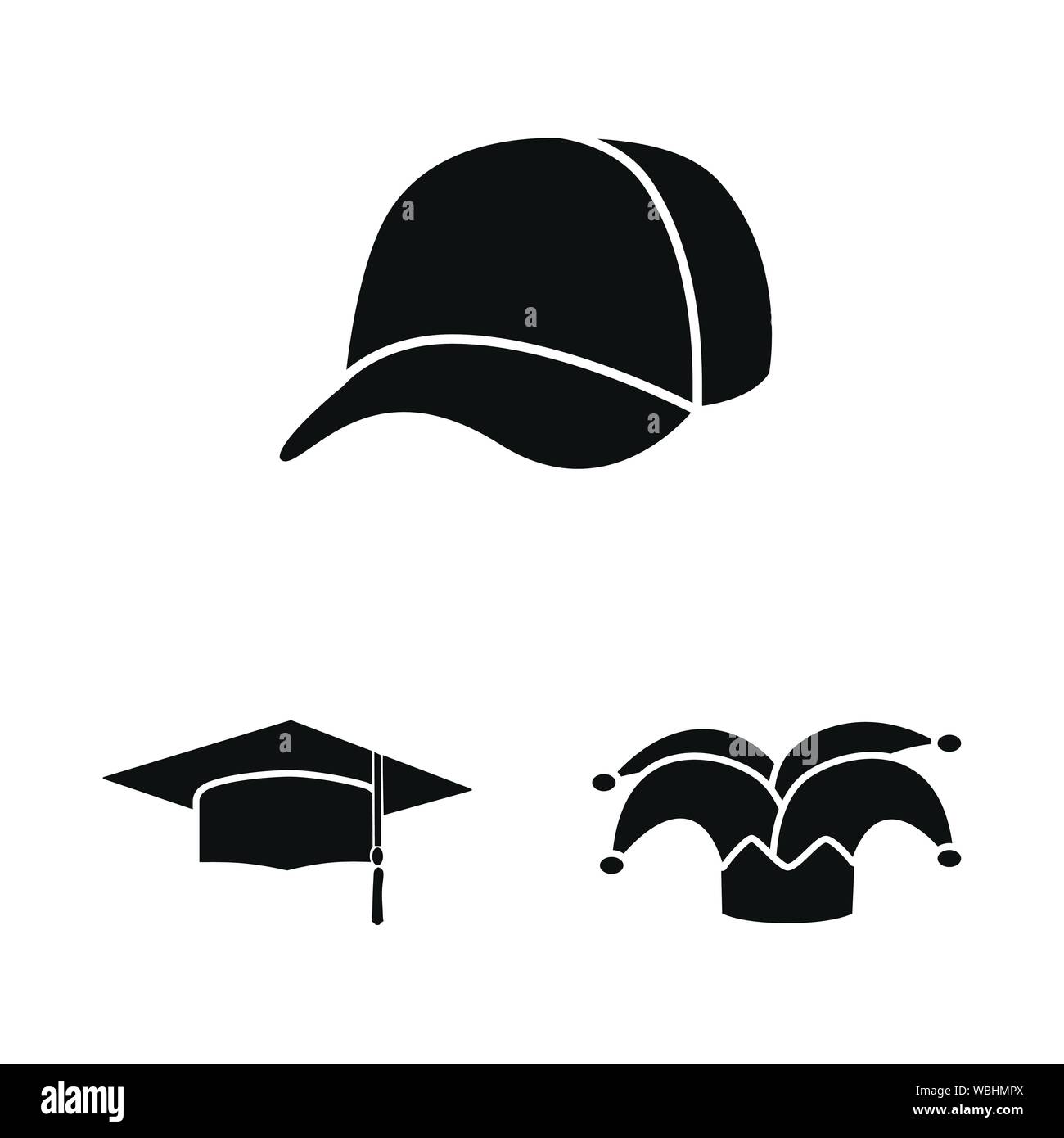 Vector Illustration von beanie und Baskenmütze unterzeichnen. Sammlung von beanie und napper Lager Symbol für das Web. Stock Vektor