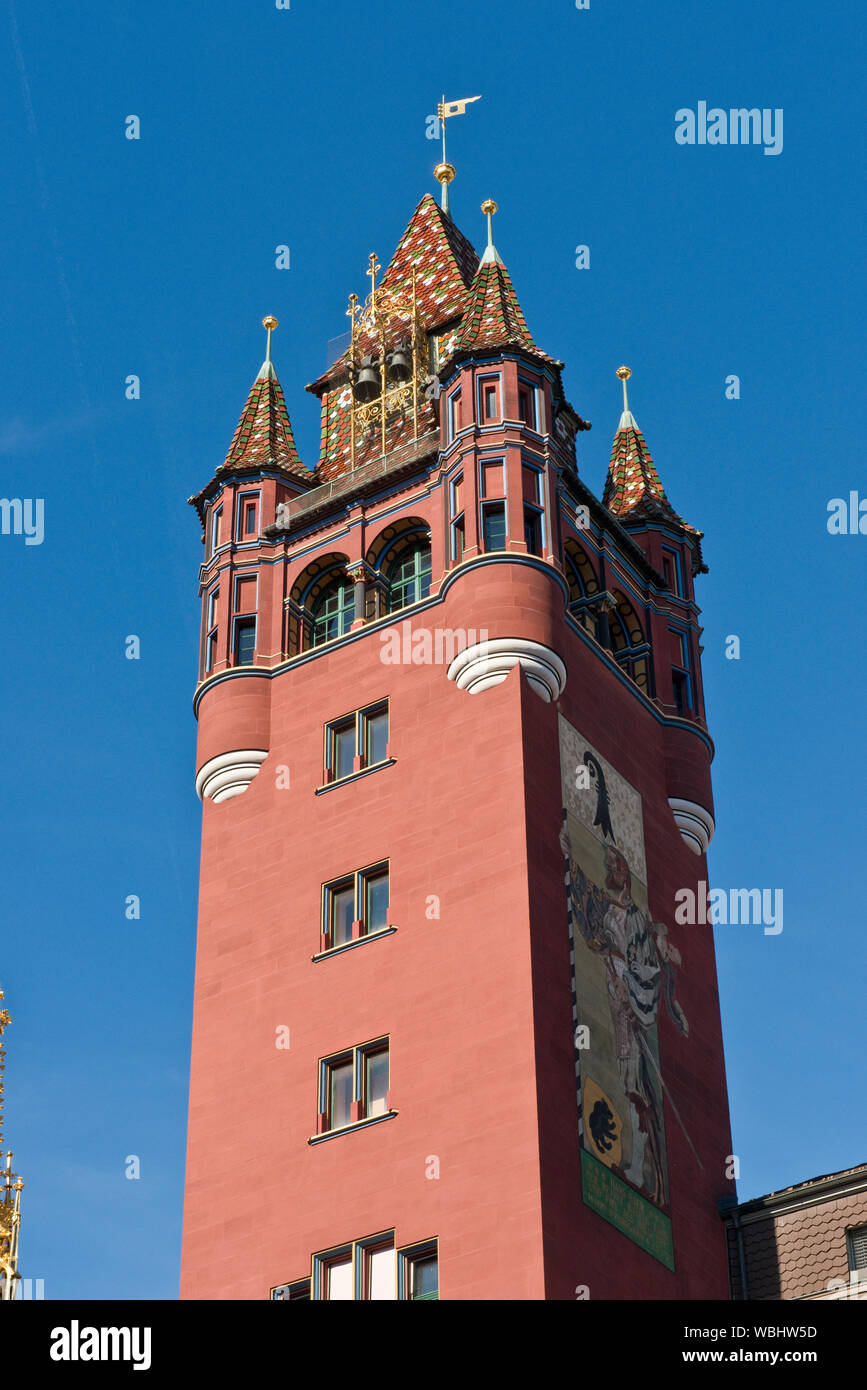 Basel Rathaus (Rathaus). Altstadt, Basel, Schweiz Stockfoto