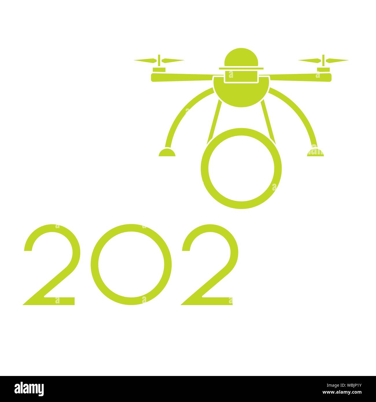 Frohes Neues Jahr Vector Illustration mit Drone übertragungen Zahlen 2020. Design für Poster, party Karte drucken. Stock Vektor