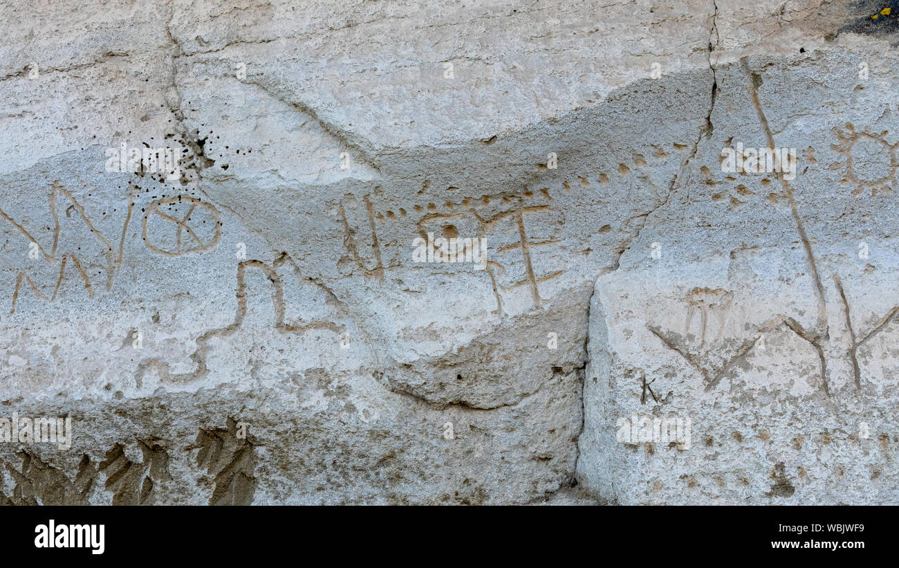 Petroglyph Point, Lava Beds National Monument Stockfoto