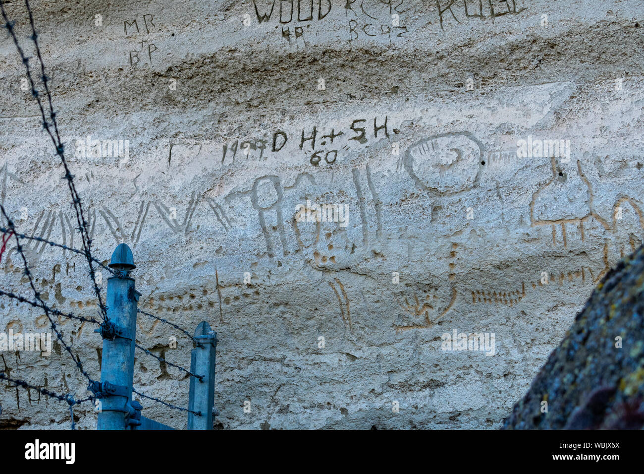 Petroglyph Point, Lava Beds National Monument Stockfoto