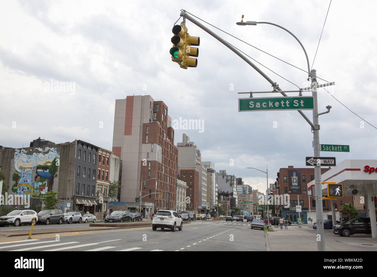 Die Fourth Avenue Bereich der Park Slope Brooklyn hat einen Bauboom in den letzten 20 Jahren gesehen. Stockfoto