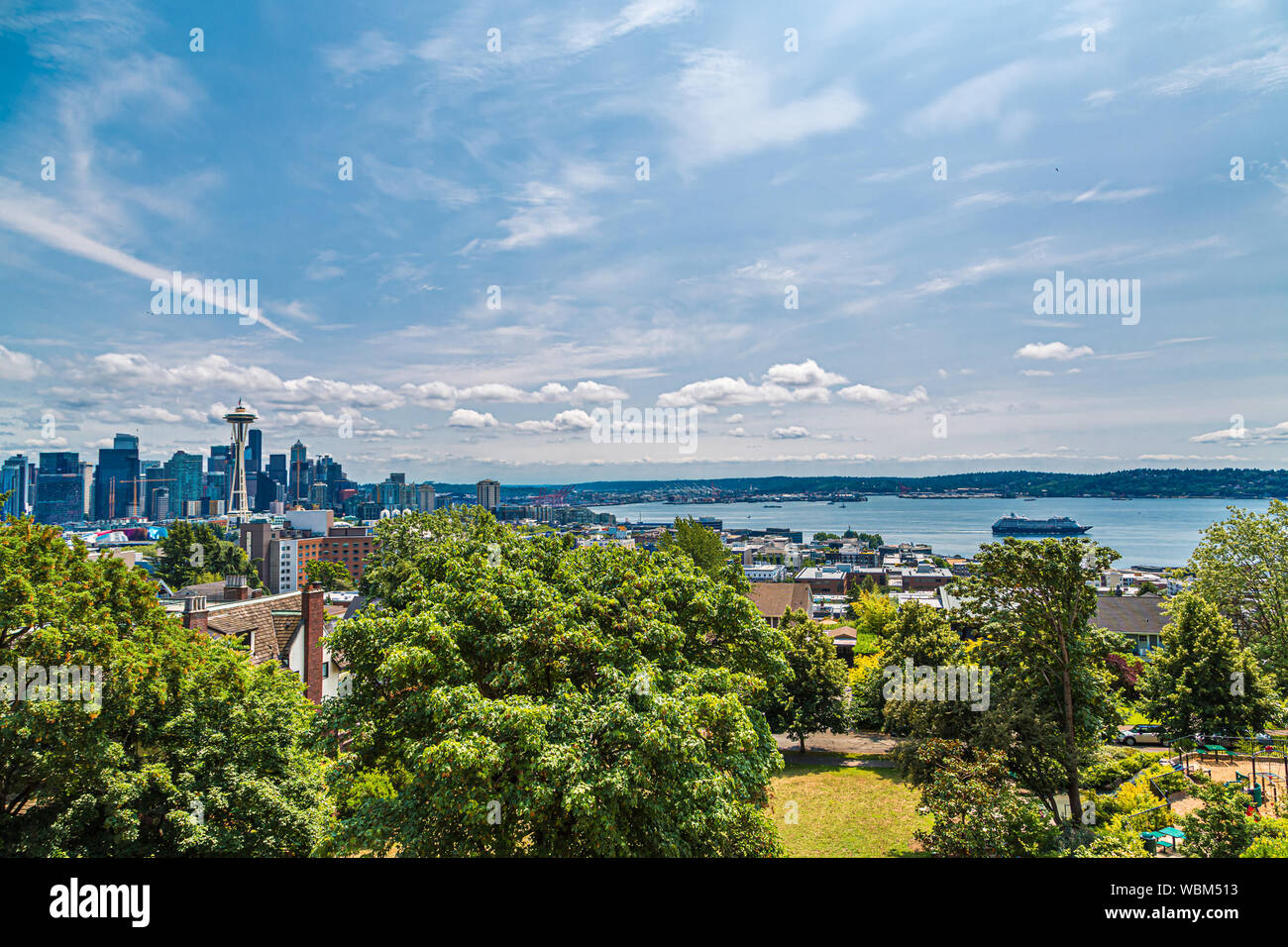 Ein Blick auf Seattle vom Kerry Park auf Queen Anne Hill Stockfoto