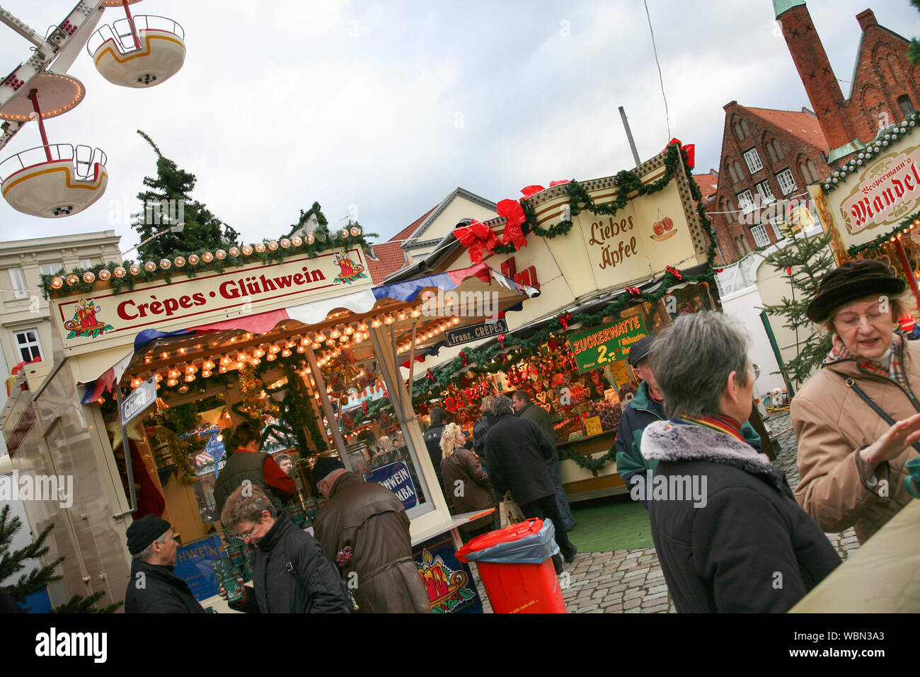 Weihnachtsmarkt Lübeck Deutschland Marktstände Stockfoto